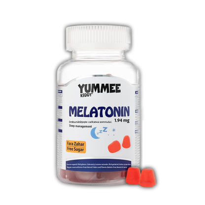 YUMMEE KIDDY Jeleuri gumate cu melatonină, 1.94mg, 60 bucăți, aromă de căpșuni, fără zahăr