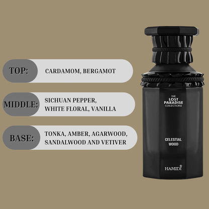 CELESTIAL WOOD Apă de Parfum Spray 100ML de la Hamidi Amestec de Condimente și Lemnuri Aromatice