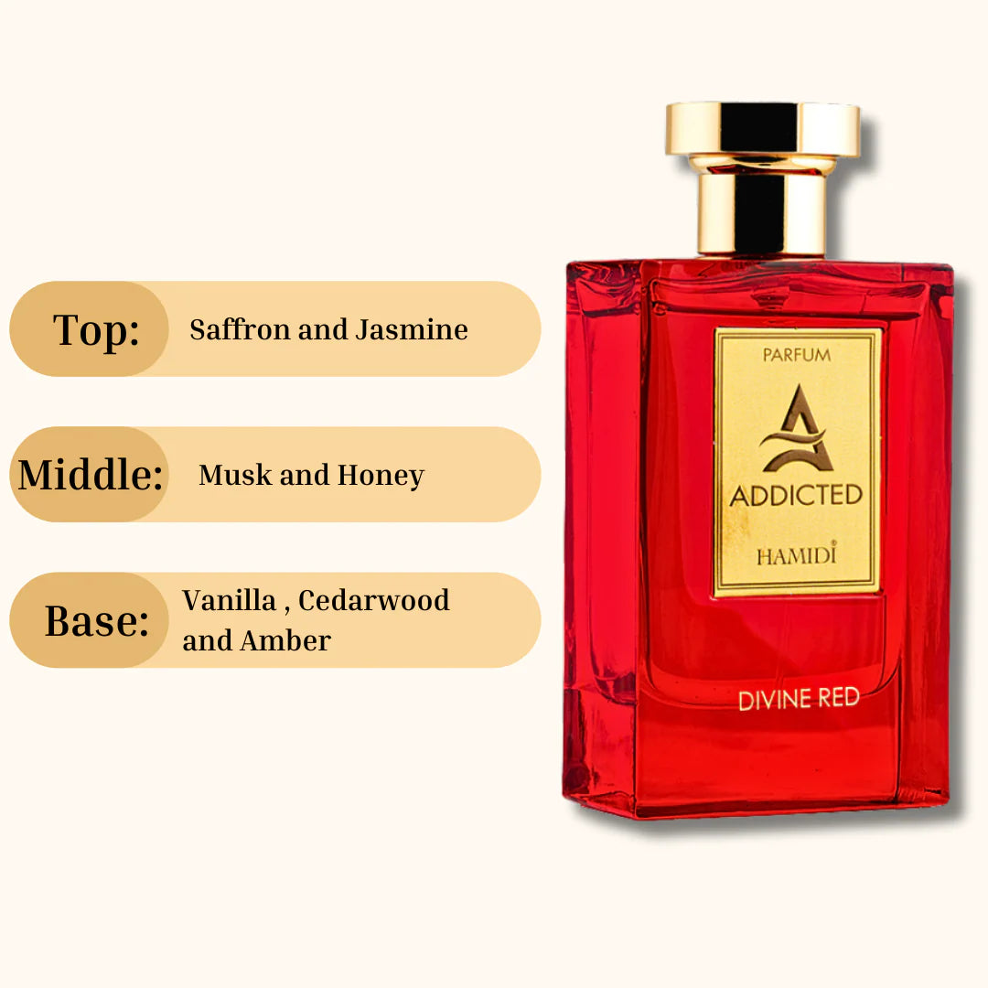 ADDICTED DIVINE RED de la Hamidi, Cald și Condimentat, Unisex, 110 ML
