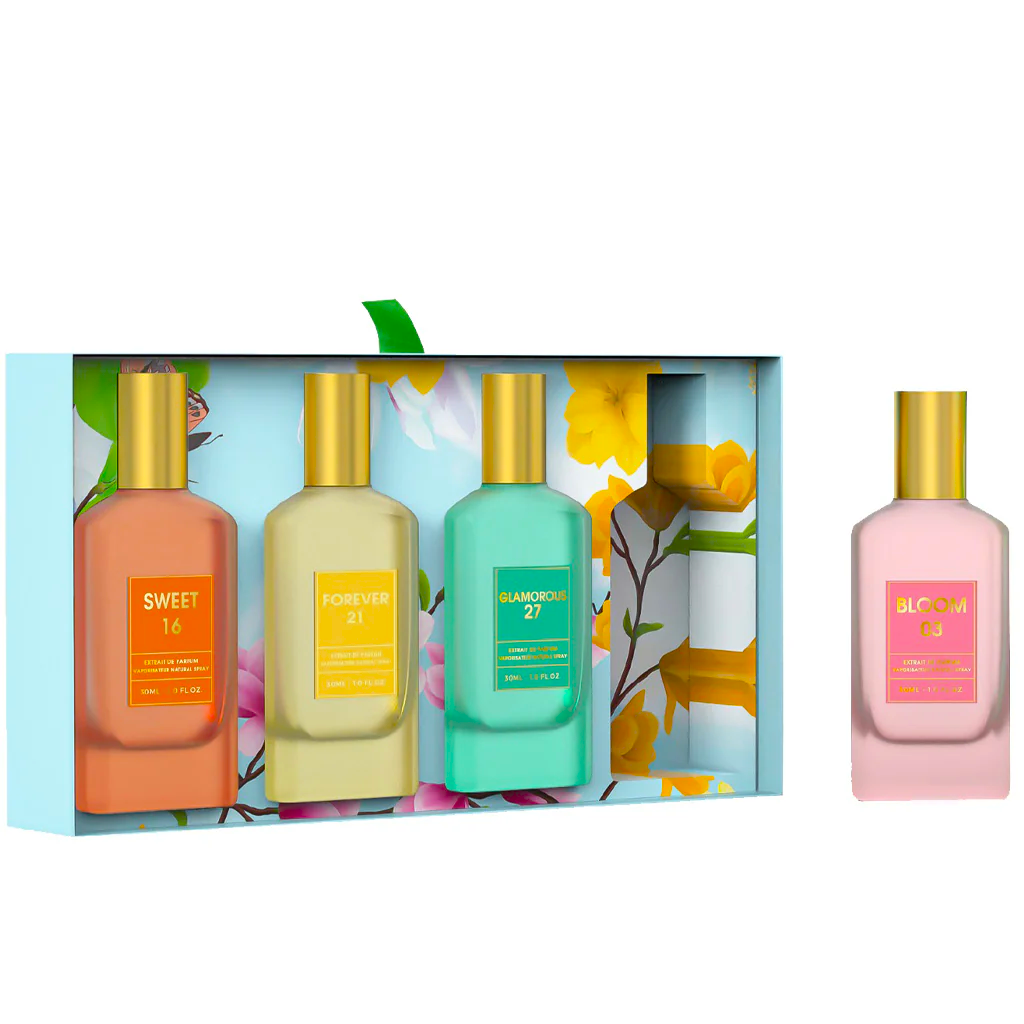Set cadou Colecția Blooming Fantasy de – 4 x 30ml Extrait de Parfum de la Emper
