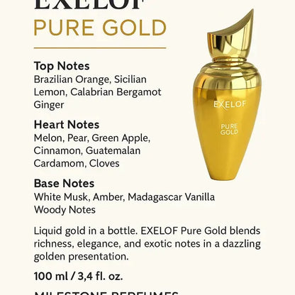 Milestone Exelof Pure Gold Apa De Parfum 85ml Unisex (Inpirat din Xerjoff Erba Gold)