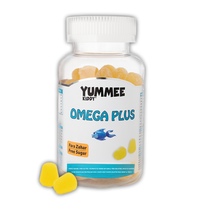 YUMMEE KIDDY Omega 3, 60 jeleuri gumate vegane, gust de lămâie, fără zahăr, pentru adulți și copii