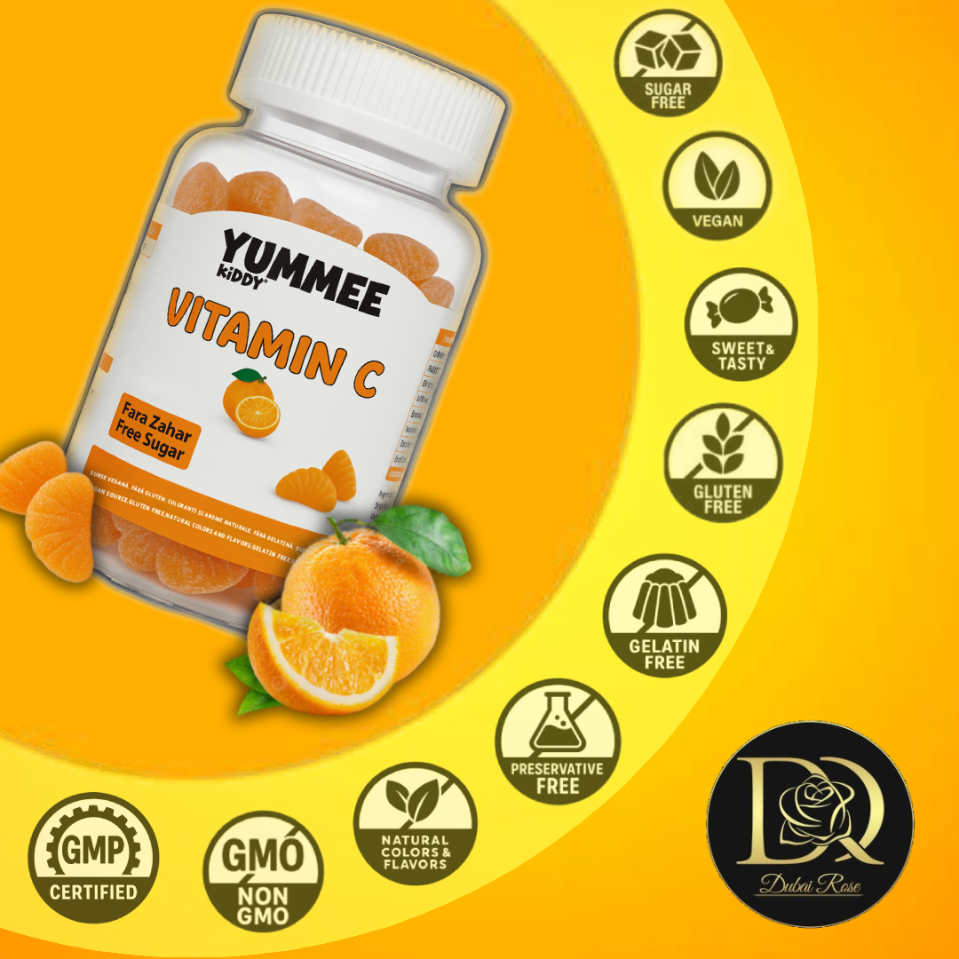 YUMMEE KIDDY Vitamina C, 60 jeleuri gumate, gust portocale, fără zahăr