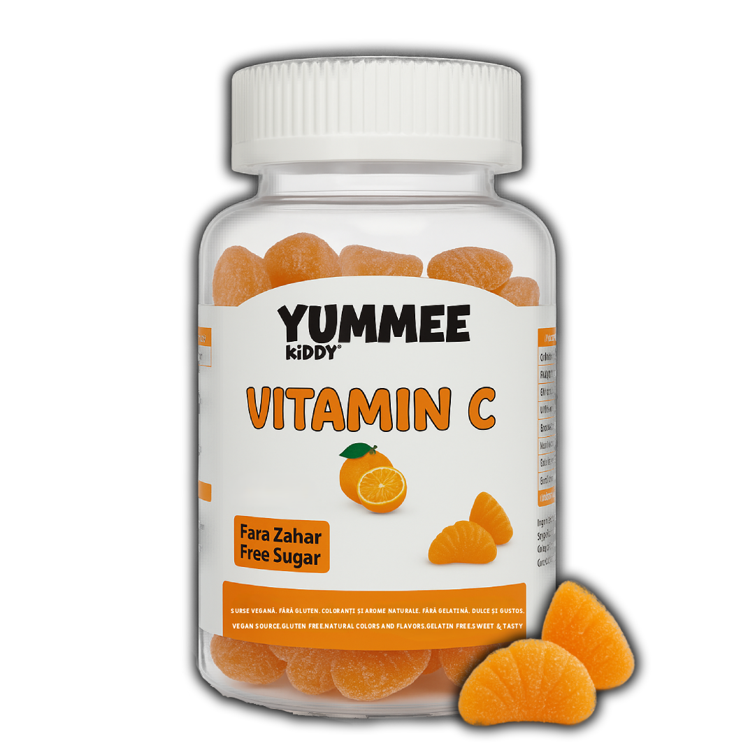 YUMMEE KIDDY Vitamina C, 60 jeleuri gumate, gust portocale, fără zahăr